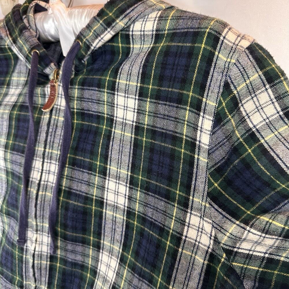 Vintage L.L. Bean Ladie's Cotton Flannel Chamois Zip-Up Plaid Shirt Jac Size S